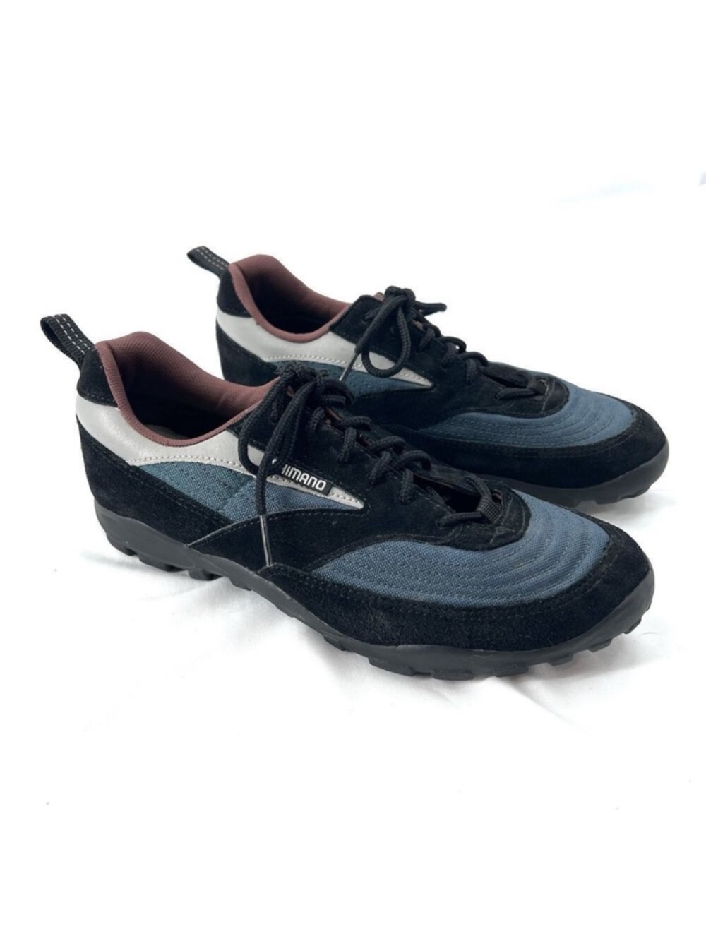 SHIMANO SPD Blue/ Black Suede Cycling Shoes Mens Size 8.5